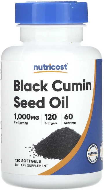 새해 첫좋은선물 Nutricost 블랙 커민 씨오일 소프트젤 120정(소프트젤 1정당 500mg) 제대로 할인합니다, Nutricost블랙커민씨오일소프트젤120정소프트젤1정 - 쿠팡
