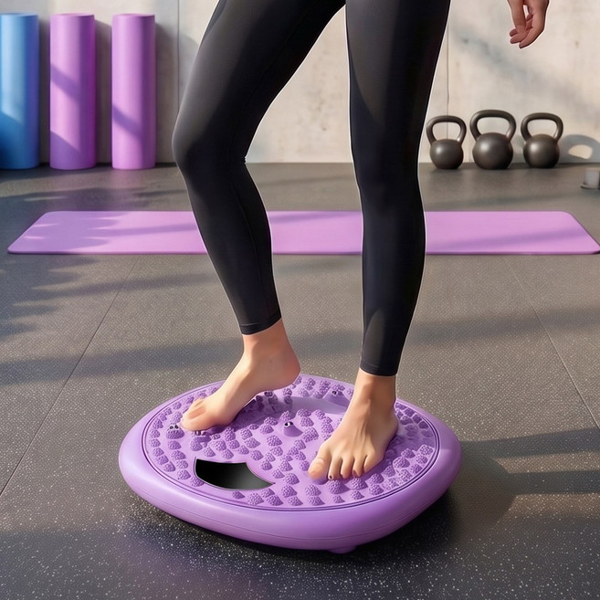 뱃살안녕 발지압 스텝보드 트위스트 다이어트 혈액순환 복부 코어, 퍼플