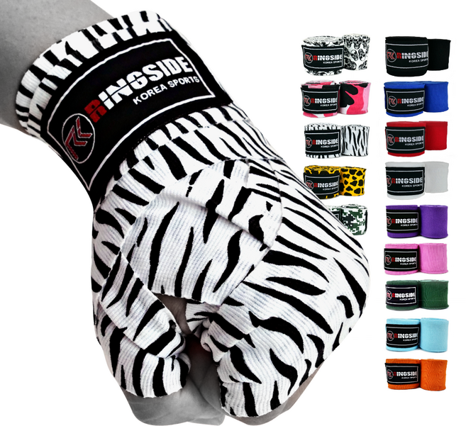 링사이드코리아 마이스터 복싱핸드랩 반신축 멕시코 스타일 권투 스트랩 주니어 이너 붕대 1쌍, 지브라, 4.5m(RK)