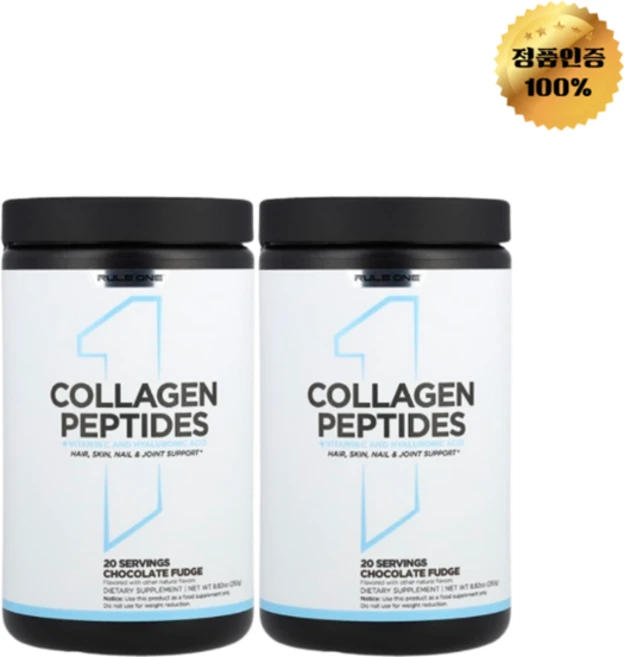 1+1 룰원프로틴 콜라겐 펩타이드 + 비타민C 히알루론산 초콜릿맛 분말 250g, 2개 - 쿠팡