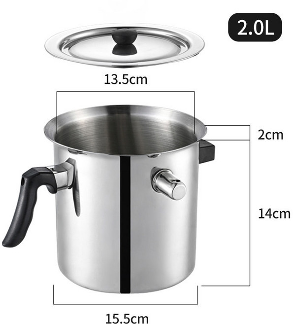 스테인리스 인덕션 가능 미니멀 감성 작은냄비, 1개, 2.0L 비점착 우유 끓이기 냄비, 1cm