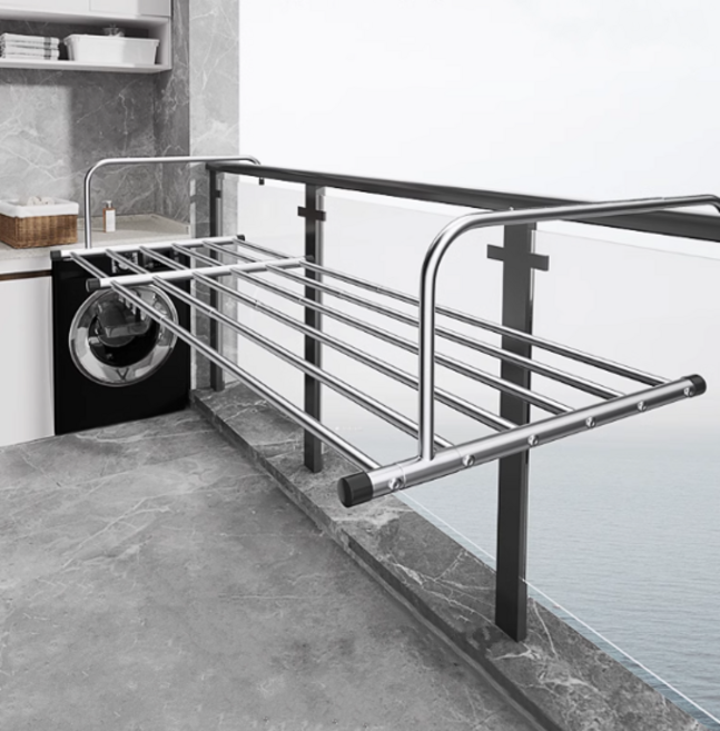 코지테일러 접이식 길이조절 베란다 창틀 빨래건조대 B124, 1개