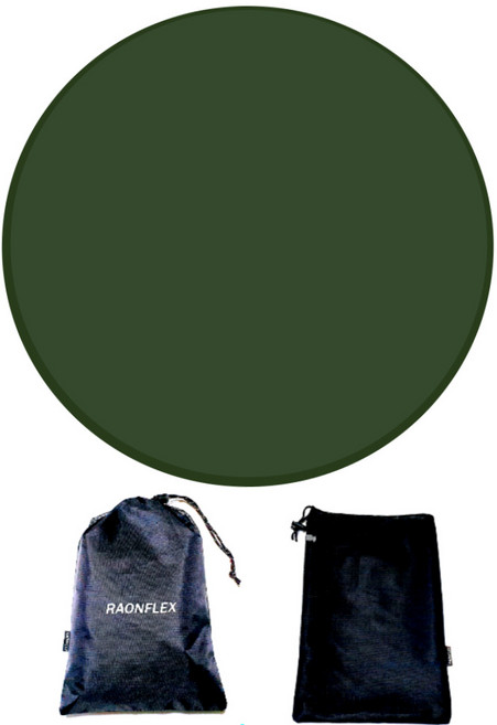 라온플렉스 캠핑 방염매트 방염포 등유 난로 매트 버너 화로대 받침대 바베큐 시트 실리콘 코팅, 카키 원형 L, 1개