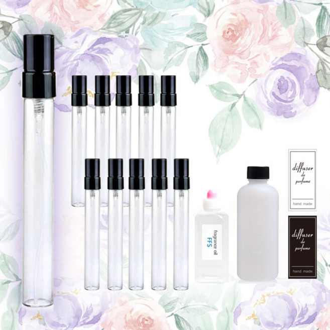 생일선물향수 원형 향수글라스 10ml X 10개 세트 향수 KIT DIY 만들기, 026_화이트머스크