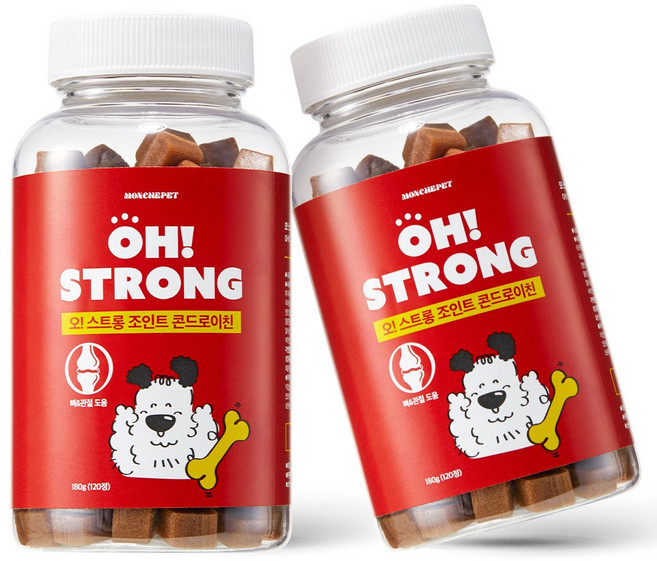 [180g/동물병원 입점] 몽셰펫 강아지 관절 슬개골 트릿 영양제, 2개, 뼈/관절강화, 120정