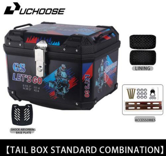 오토바이 가방 캐리어 트렁크 범용 대용량 상단 후면 수하물 도구 테일박스 용, 8) 6