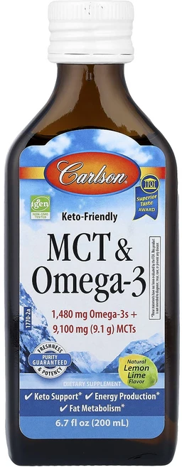 겨울선물 Carlson MCT & 오메가-3 천연 레몬 라임 200ml(6.7fl oz) 특별선물, CarlsonMCT오메가3천연레몬라임200ml67flo, 1개, 200ml - 쿠팡