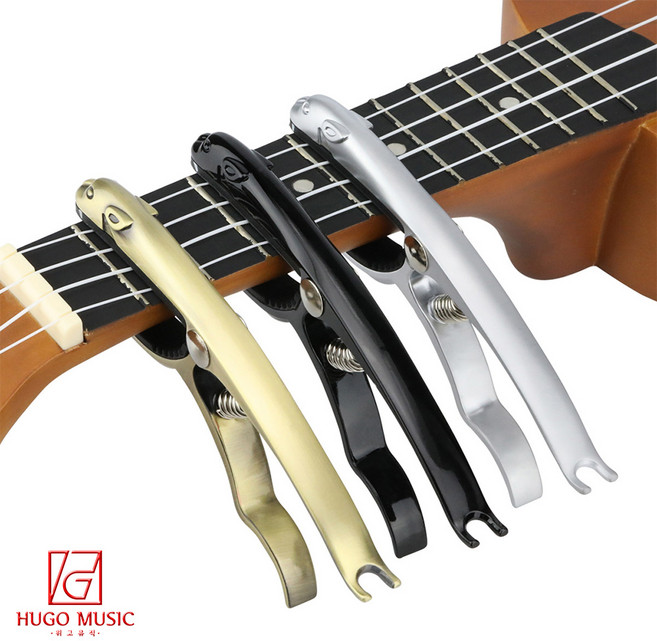 위고뮤직 레오파드 기타카포 2IN1 통기타 일렉 클래식, 실버, 1개