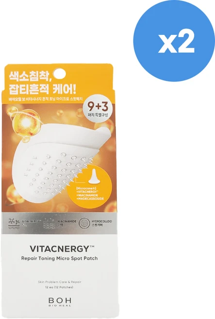 바이오힐보 비타시너지 흔적 토닝 마이크로 스팟패치 12개입, 2개 - 쿠팡