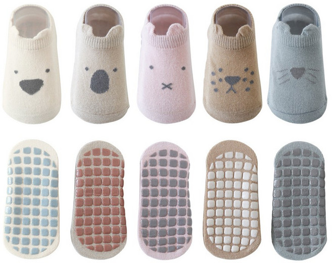 소로이 얇고 시원한 유아 아동용 쫀쫀 미끄럼방지 단목 발목 양말 5켤레 세트 개별포장