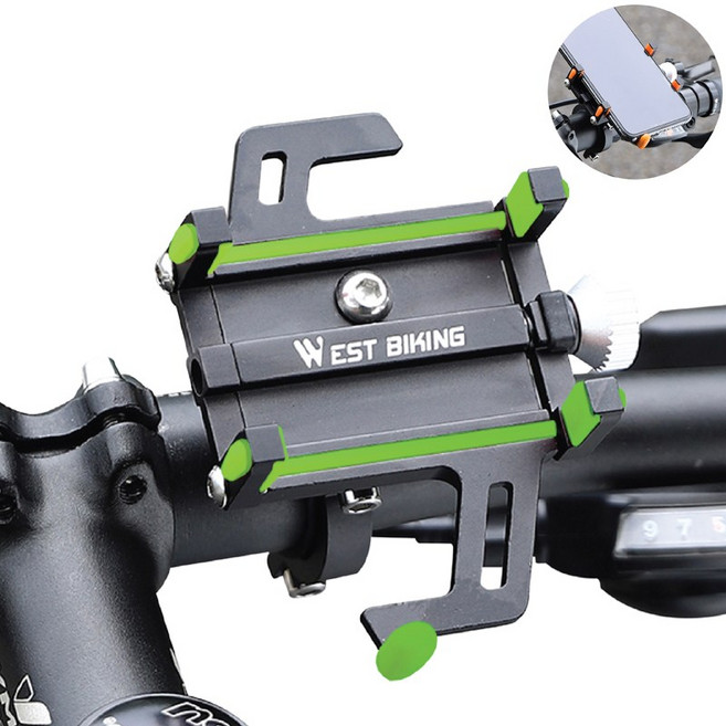 시그니처베이지 자전거 킥보드 핸드폰 휴대폰 스마트폰 거치대 YPZ066, 그린, 1개