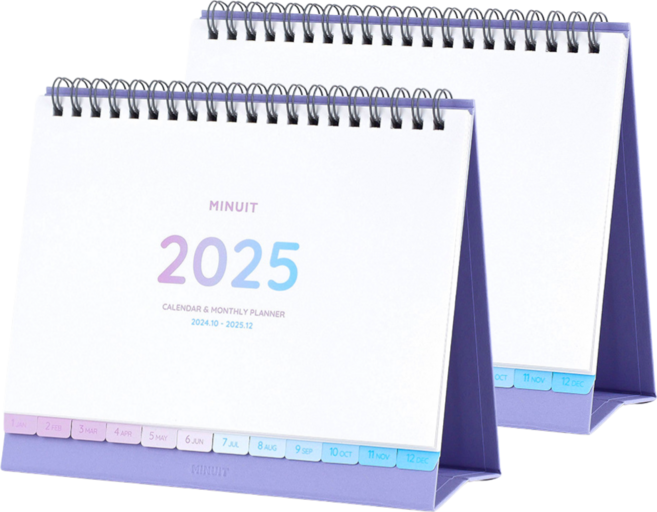 미뉴잇 2025 인덱스 캘린더, 퍼플, 2개