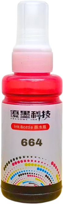 優墨科技 AWESOME INK 墨水瓶 適用多種噴墨印表機, 664紅 70ml, 1個