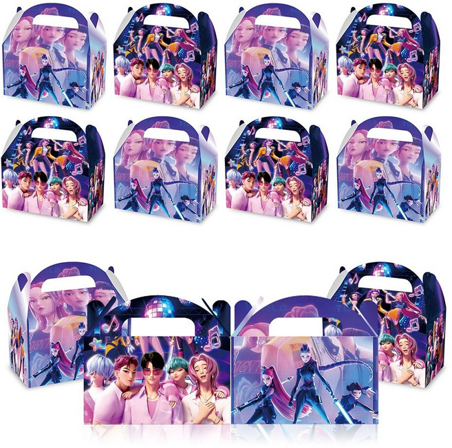 HUNTR/X 獵魔女團 生日主題派對裝飾品, 1個, 一套12個紙盒（2款各6個）