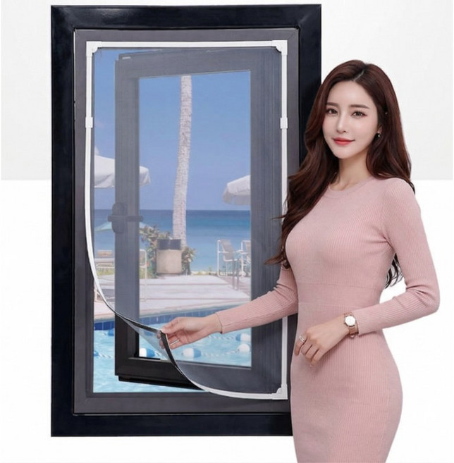 라워스 쉬운설치 자석형 탈부착가능 방충망, 1개