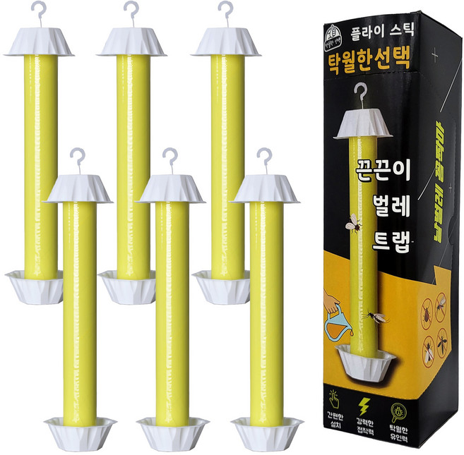 탁월한선택 끈끈이 벌레 트랩 플라이 스틱, 6개