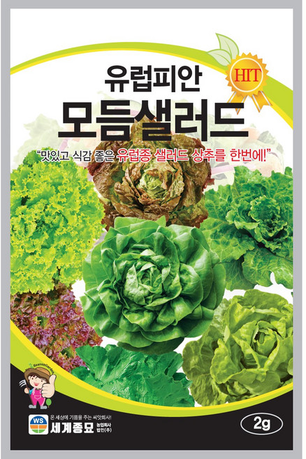 세계종묘 유럽피안 모듬샐러드 씨앗 2g, 1개