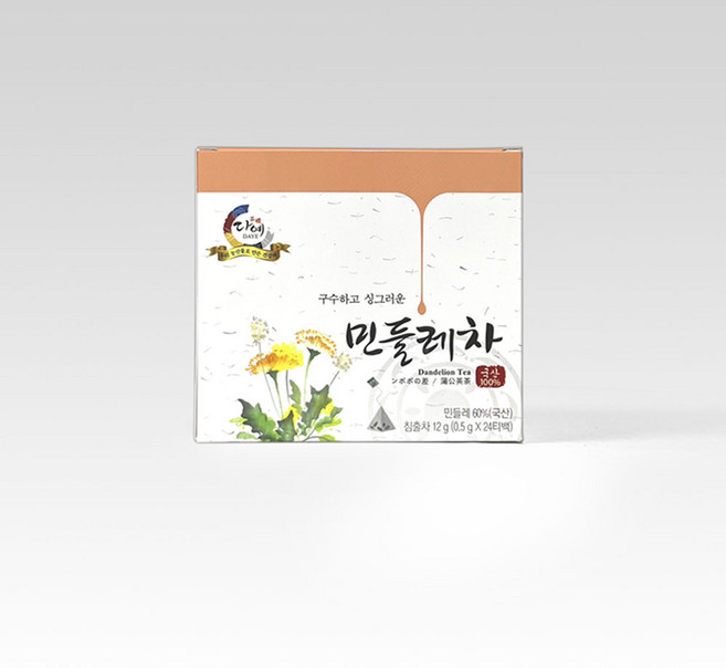 [본사직영] 다예 맛있는 100%국산 민들레차 생분해 삼각 티백차, 12g, 12개, 24개입