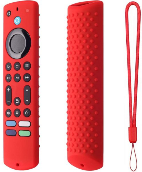 2023년 Fire TV Stick 4K Max 2nd/Fir 옴니 시리즈/FireTV 4 시리즈 리모컨용 실리콘 리모컨 도시바/이니시니아 FirTV 리모컨(미드나잇 블루), red