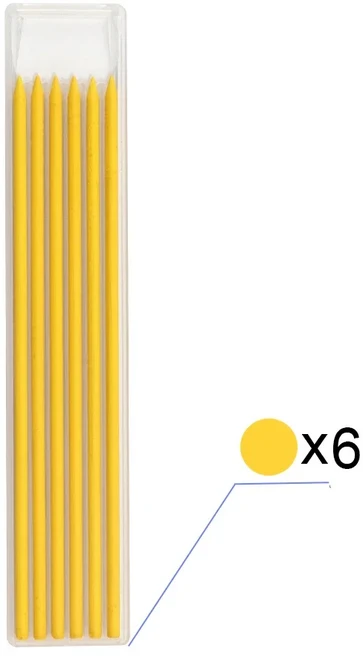 단단한 목수 연필 샤프너 3 색 리필 목공 마킹 스크라이버 건설 도구 학교 문구, Yellow refills, 1개
