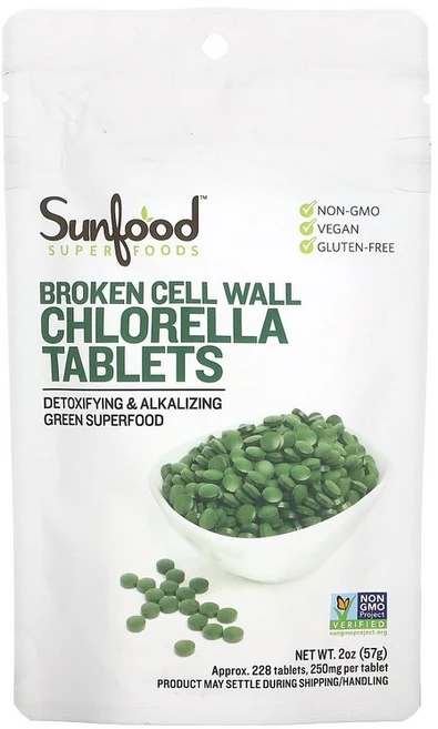 썬푸드 셀룰러벽 분쇄 클로렐라 정 250mg 228정 57g(2oz), 228 Count, 1개 - 쿠팡
