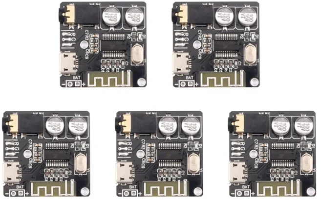 1-10pcs VHM-314 Bluetooth 오디오 수신기 보드 5.0 MP3 무손실 디코더 무선 스테레오 음악 모듈 3.7-5V, 05 5pcs black
