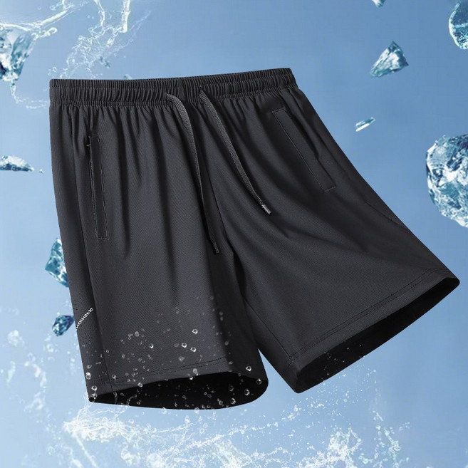 新品運動短褲L-8XL夏季休閑褲男裝五分褲拉鏈口袋短褲公版純色運動褲沙灘褲