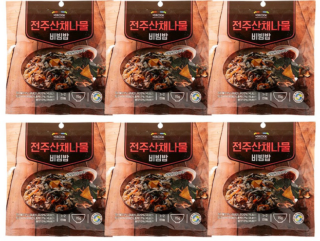바로쿡 간편식 전주산채나물+곤드레 나물비빔밥_건강식 우리들녁식품 건나물, 3. 전주산채나물 비빔 x 6봉