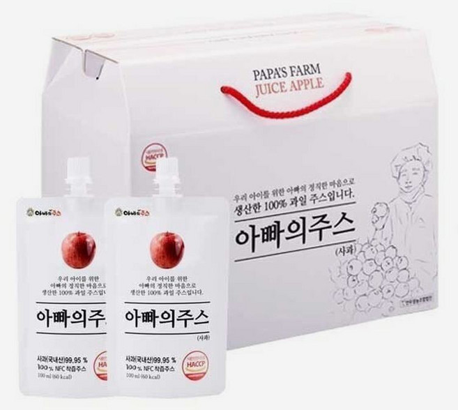 연두팜 아빠의주스 사과즙 100ml 40개입
