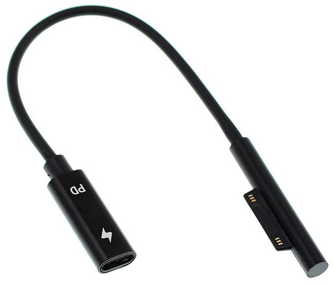 USB C 타입 전원 공급 장치 마그네틱 헤드 충전기 마이크로 소프트 서피스 프로 3 4 5 6 용 고속 충전 케이블 코드 65W 15V 3A PD 20cm, 0.2m