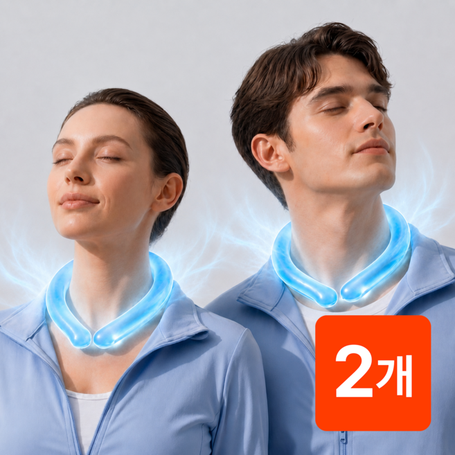 1+1 디온트 4세대 심리스 아이스 넥쿨러, 2개, 블루