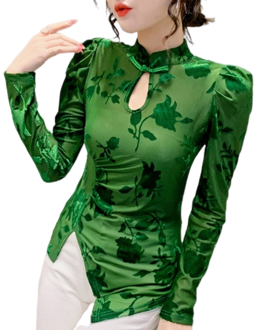 여성용 가을 망사 슬림 긴팔 티셔츠 뉴타임즈 O346G338