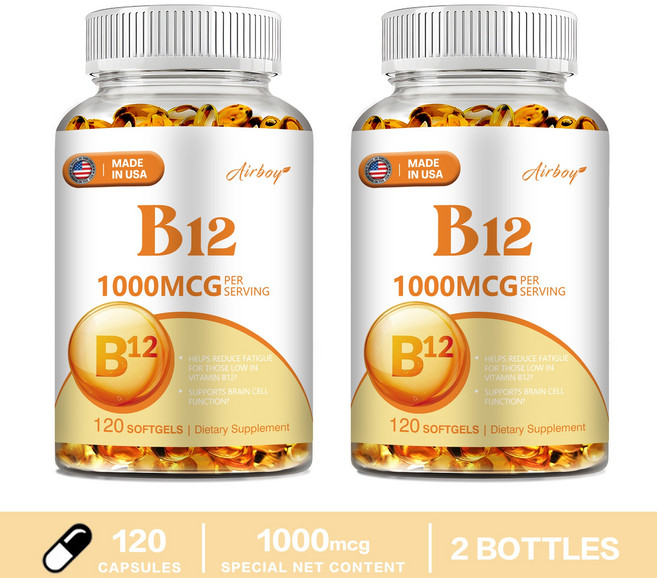 Airboy 維他命B12 1000mcg 軟膠囊, 240組