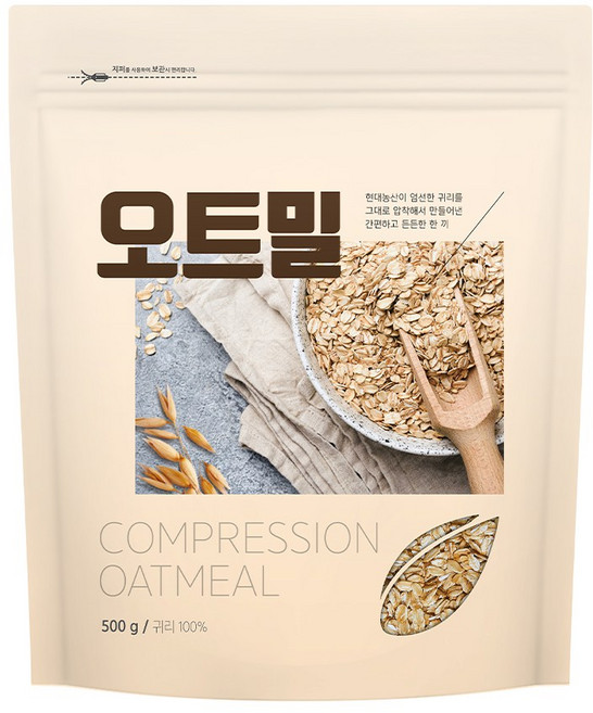 현대농산 오트밀 귀리 100% 시리얼 500g, 1개