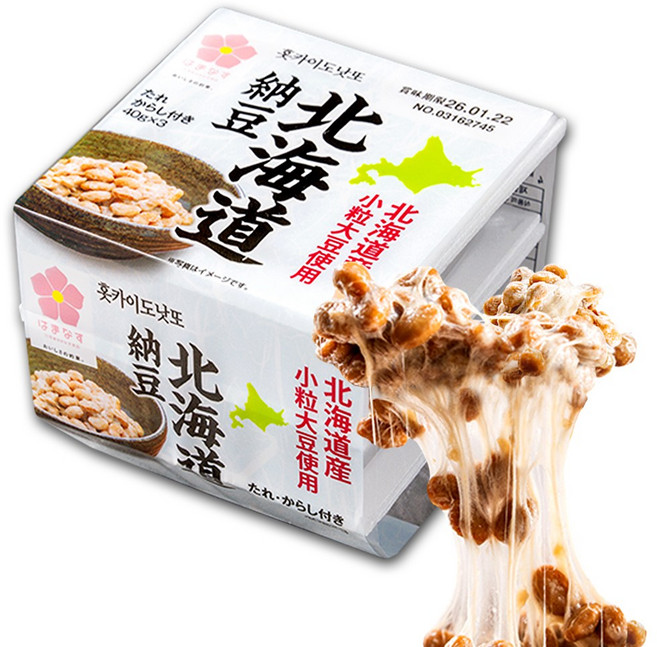 NonGMO 훗카이도 프리미엄 낫또 일본 음식 식품 간식, 60개, 40g