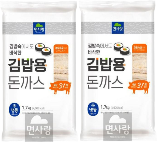 면사랑 냉동 김밥용돈까스 1.7kg, 2개