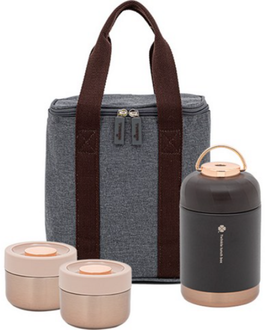 트윙고 뉴 트윙클 클로버 보온도시락 3종 세트 1090, 1세트, 보온도시락 3종SET(블랙색상)