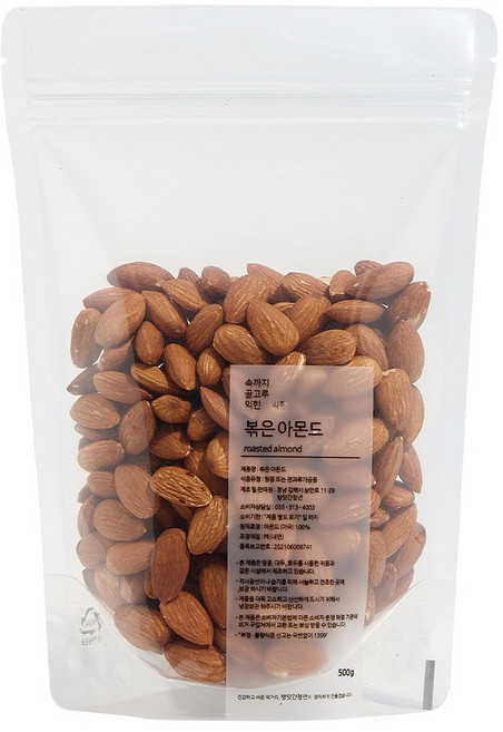 방앗간청년 속까지 골고루 볶은 캘리포니아 아몬드, 500g, 1개