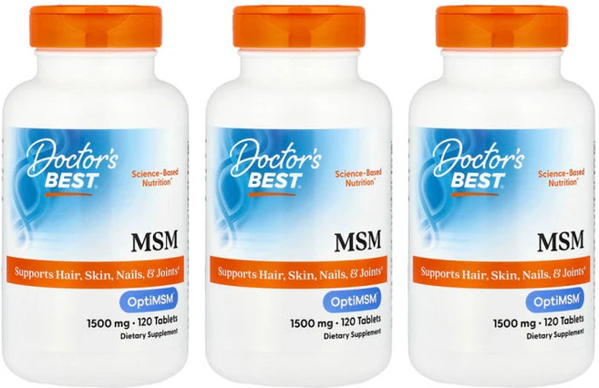 닥터스베스트 3개X 옵티MSM 함유 OptiMSM 해외직구 1500mg 120정, 1병, 1 - 쿠팡