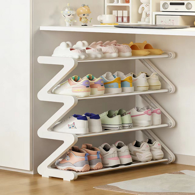 신발장 다용도 신발장 정리대 4단, 1개, 흰색