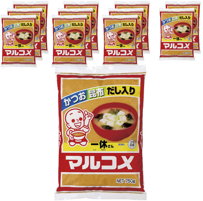 마루코메 잇큐상 가다랑어 다시마 육수 함유, 750g, 12개