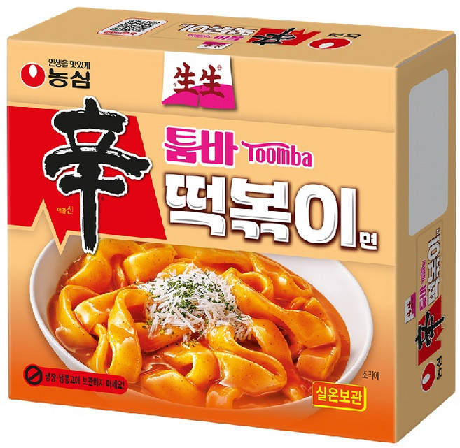 농심 생생 신툼바 떡볶이면, 252g, 4개