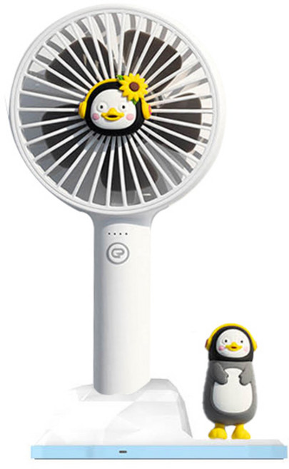 펭수 빙하 크래들 휴대용 선풍기, 화이트, WGP-FAN-W
