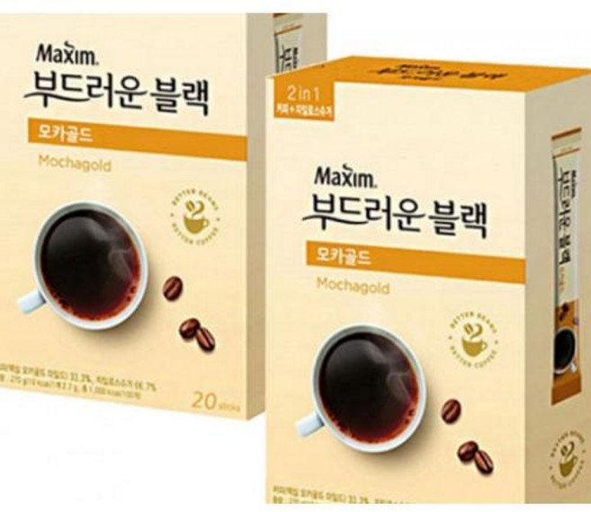 맥심 모카골드 부드러운 블랙 20개입 x 2박스, 108g, 2개