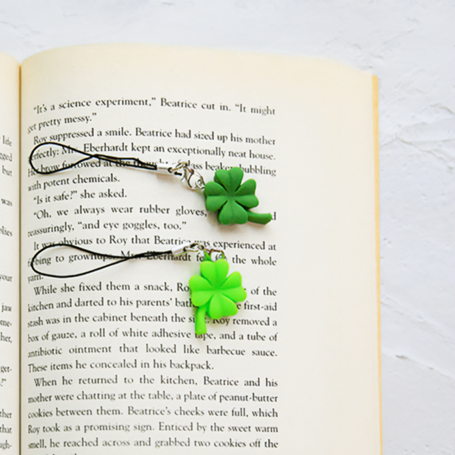 SANS 네잎클로버 수지 키링 펜던트 S2 에어팟 버즈 장식 가방고리, 1세트, 초록+연두-줄고리