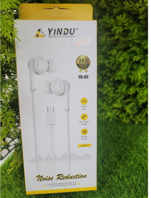 YINDU 線控式有線耳機 Type-C介面 麥克風 按鍵線控, Type-C入耳式YD-09, YD-09