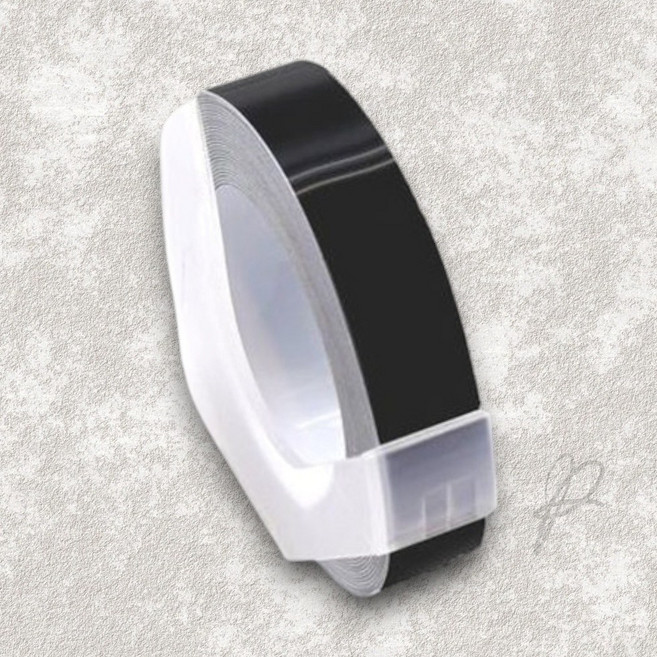 베스트피플 또각이 엠보싱 리필테이프 검정 데코라벨, 1개, 2m
