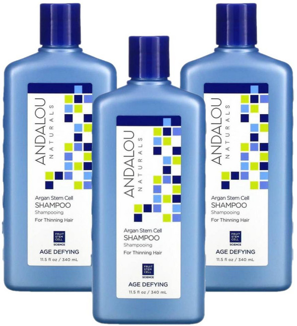 [기타]안달로우 내추럴스 아르간 스템 셀 에이지 디파잉 샴푸 가는 모발용 340 ml 3개세트, 340ml, 3개