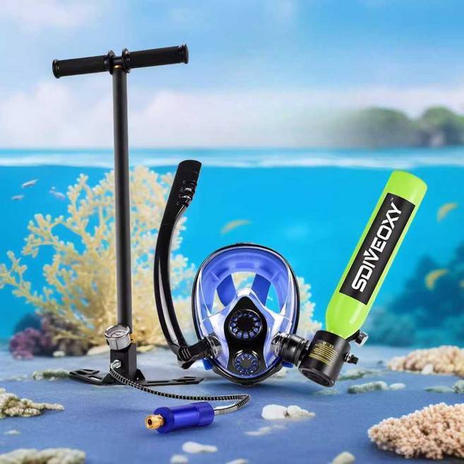 nrjy lungtank 스쿠버 잠수 스노쿨링 산소통, 1개, 마스크+검정색 병