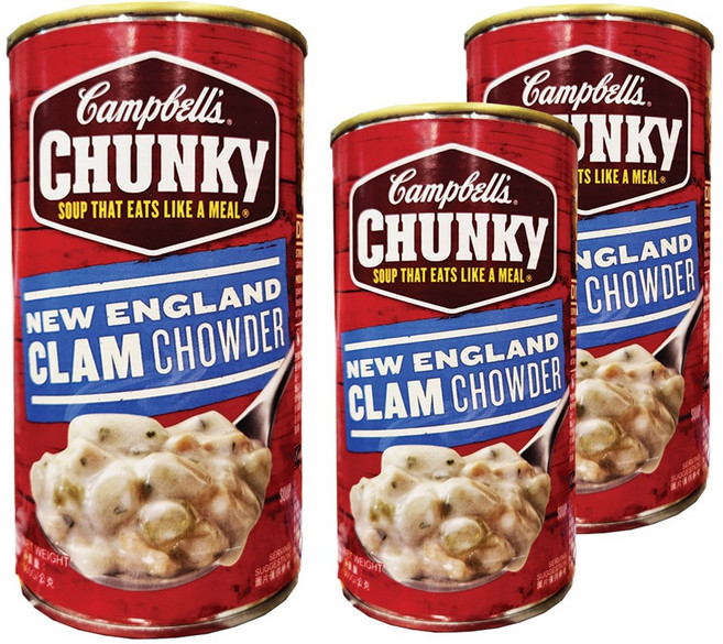코스트코 CAMPBELL'S 클램차우더 스프캔, 505g, 3개